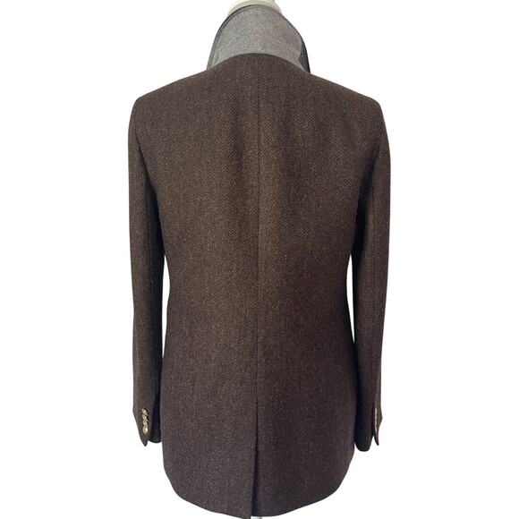 J.Crew Bristol Blazer Jacket Chocolate Herringbone Wool Double Breasted Size 4 - Picture 9 of 11